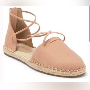 Eileen Fisher Lace Suede Espadrille, Blush, Size 8